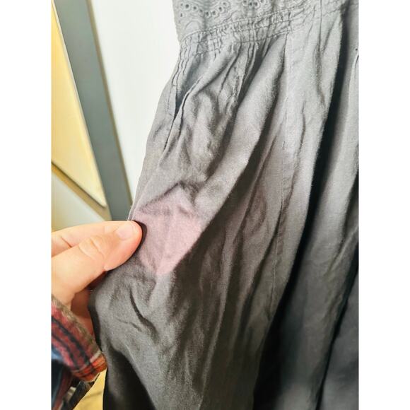 THE GREAT Black 100% Cotton Cachet Midi Lace Detail Button Midi Dress Size 2 - Picture 11 of 16